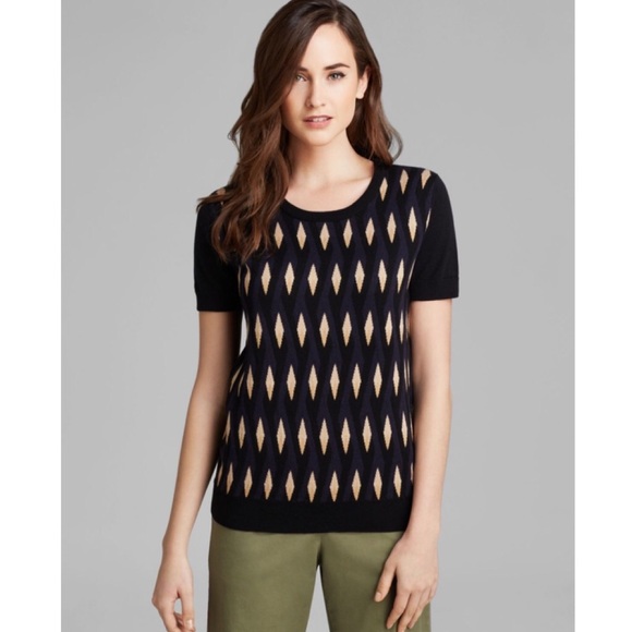 NWT Marc Jacobs Diamond Print Silk Sweater - Picture 1 of 6